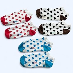 3 Pairs Disney Women’s Size 6/7 Pink Blue and Black Brown Used Socks